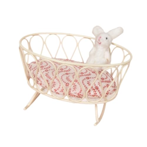 EHJRE Mini Metallbett, Miniatur Babypuppen Wiegenbett, 1:12 Simulation Lebensszene, Puppenhaus Krippenbett Landschaftszubehör für Zuhause, Weißer Hase EHJRE Mini Metallbett, Miniatur Babypuppen Wiegenbett, 1:12 Simulation Lebensszene, Puppenhaus Krippenbett Landschaftszubehör für Zuhause, Weißer Hase von EHJRE