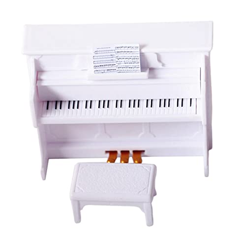 EHJRE Mini Piano mit Hocker Kids für 1/12 1/6 Puppenhaus Dekoration Spielspielzeug Schwarz, TT von EHJRE