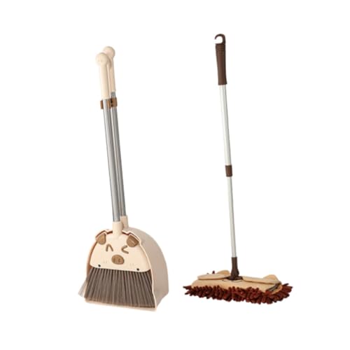 EHJRE Mini- und Kehrschaufel-Mopp-Set für Kinder. Kleines Haushaltshelfer-Set. Kinder-Reinigungsspielzeug-Set, Braun von EHJRE