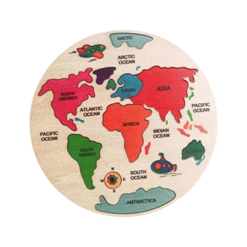 EHJRE Montessori-Spielzeug aus Holz, 7 Kontinente, Puzzle, Geographie-Puzzle, Holzpuzzle für Kinder ab 4 Jahren EHJRE Montessori-Spielzeug aus Holz, 7 Kontinente, Puzzle, Geographie-Puzzle, Holzpuzzle für Kinder ab 4 Jahren von EHJRE