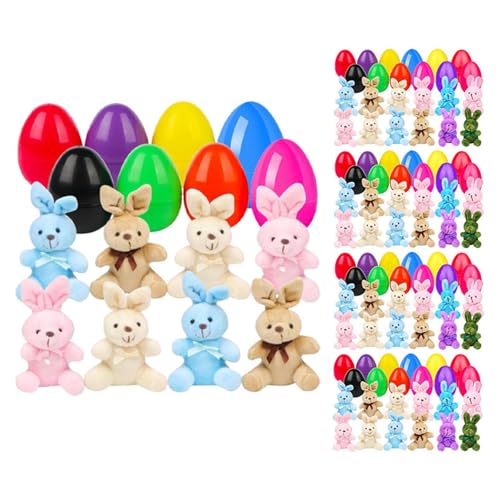 EHJRE Osterei Und Plüsch Spielzeugset Osterdekoration Sammler Dekorative Ideale Geschenkszene Layout Bunny Gefälligkeiten, 56 Set von EHJRE