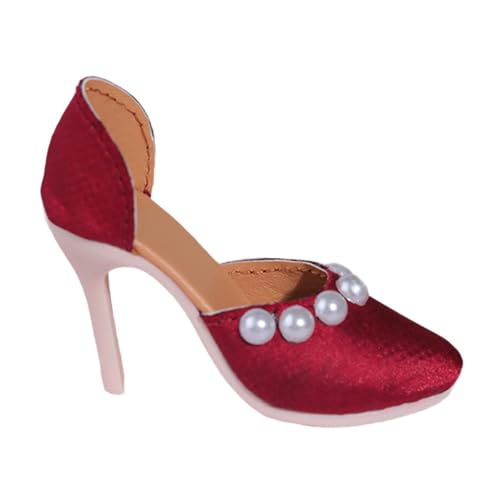 EHJRE Puppendekoration High Heels für Puppe BJD Puppenschuhe Stöckelschuhe Weibliche Actionfiguren, Rot von EHJRE