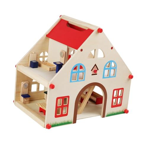 EHJRE Puppenhaus Aus Holz, Puppenhaus, Spielzeug, Miniaturszene, Garten, Rollenspiel, Miniaturhaus für Kinder Ab 3, 4, 5, 6, 7 Und 8 Jahren, Geburtstagsgesc EHJRE Puppenhaus Aus Holz, Puppenhaus, Spielzeug, Miniaturszene, Garten, Rollenspiel, Miniaturhaus für Kinder Ab 3, 4, 5, 6, 7 Und 8 Jahren, Geburtstagsgesc von EHJRE