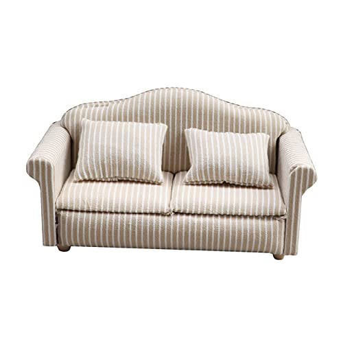 EHJRE Puppenhaus Couch Im Maßstab 1:12, Heimdekoration, Liegestuhl für Kleinkinder Und Kinder, Doppelsofa EHJRE Puppenhaus Couch Im Maßstab 1:12, Heimdekoration, Liegestuhl für Kleinkinder Und Kinder, Doppelsofa von EHJRE