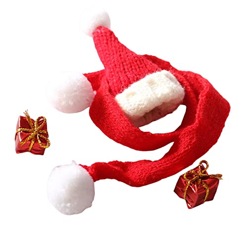 EHJRE Puppenhaus Mini Mütze, Schal, Ornamente, DIY Einrichtungen, Mikro Landschafts Requisiten, Weihnachtsmann Strickmütze, Puppen Zubehör für 1:12 Mini Sch, roter Schal EHJRE Puppenhaus Mini Mütze, Schal, Ornamente, DIY Einrichtungen, Mikro Landschafts Requisiten, Weihnachtsmann Strickmütze, Puppen Zubehör für 1:12 Mini Sch, roter Schal von EHJRE