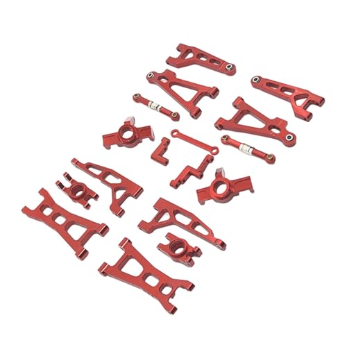 EHJRE RC Auto Upgrade Teile Metall Ersatz Ersatzteile Modifizierte Ersatz Zubehör Kits für 16209 16210 H16 1/16 Skala RC Hobby Auto, Rot von EHJRE