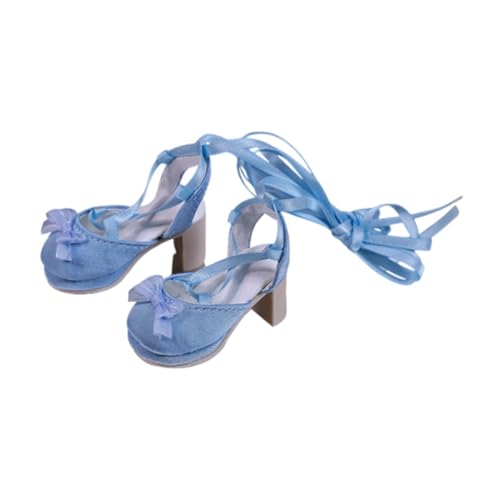 EHJRE Schuhe für BJD Puppen Im Maßstab 1/4 mit Schleife, Miniatur Accessoires Zum Anziehen, Blau von EHJRE
