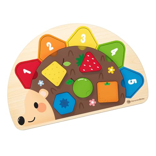 EHJRE Spielzeug Zum Lernen Der Farbsortierung, Spielzeug Zum Zuordnen von Farben Und Formen, Igel Holzpuzzles für 1–3 Jährige EHJRE Spielzeug Zum Lernen Der Farbsortierung, Spielzeug Zum Zuordnen von Farben Und Formen, Igel Holzpuzzles für 1–3 Jährige von EHJRE