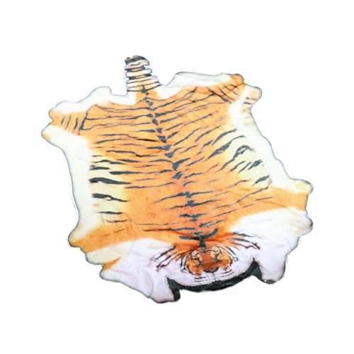 EHJRE Teppich Im Maßstab 1/6 mit Tierdruck, Stilvolle Simulation, Miniatur Puppenkostüm, Mini Teppichmodell für 12 Zoll Actionfiguren, Zubehör, Tigermuster von EHJRE