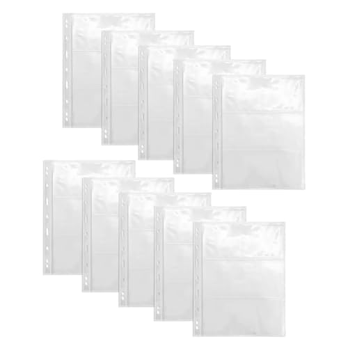 EHJRE Währungsseiten Beschützer, Binderblätter Transparenter Kollektorentasche Einsätze Rostharnische Sammelhülle Halter, 3 Gitter Geldseiten von EHJRE