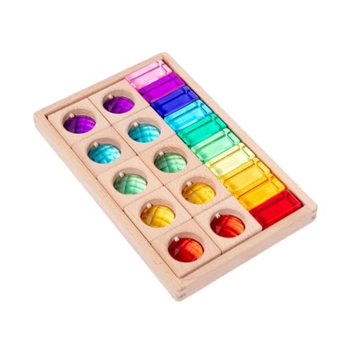 EHJRE Würfelblöcke Set Stacker Cubes Stapelspielzeug Bausteine ​​Set für für Jungen Mädchen von EHJRE