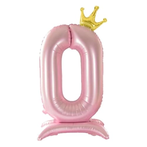 106,7 cm große, große, rosa Zahlenballons mit Krone, Geburtstagsdekoration, große Zahlenballons mit Krone für den 1. Geburtstag, Party-Dekorationen, erster Geburtstag, Schild-Dekor (0) von EHOTER