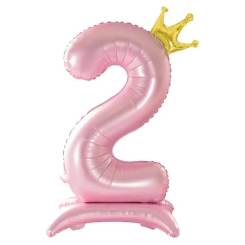 106,7 cm große, große, rosa Zahlenballons mit Krone, Geburtstagsdekoration, große Zahlenballons mit Krone für den 1. Geburtstag, Party-Dekorationen, erster Geburtstag, Schild-Dekor (2) von EHOTER