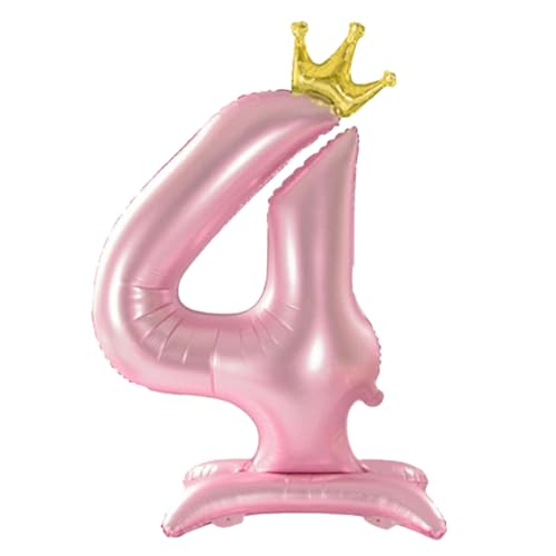 106,7 cm große, große, rosa Zahlenballons mit Krone, Geburtstagsdekoration, große Zahlenballons mit Krone für den 1. Geburtstag, Party-Dekorationen, erster Geburtstag, Schild-Dekor (4) von EHOTER