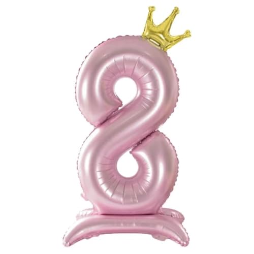 106,7 cm große, große, rosa Zahlenballons mit Krone, Geburtstagsdekoration, große Zahlenballons mit Krone für den 1. Geburtstag, Party-Dekorationen, erster Geburtstag, Schild-Dekor (8) von EHOTER