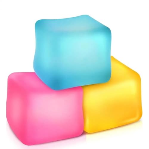Anti Stress Bälle Stressbälle Squeeze Cube Antistressbälle für Kinder Erwachsene Squeeze Spielzeug Squishies Ball Anti Stress Spielzeug Bälle Ice Cube Fidget Toy zufällige Farbe (3 STK) von EHOTER