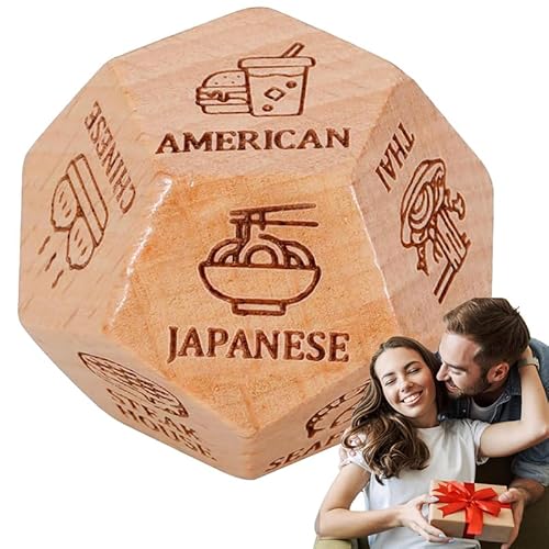 Date Night Dice Decision Dice for Couples Novelty Action Decision Dice Games Date Night Ideas for Couples Wood Reusable Wooden Dice Set Valentine's Day Birthday Gifts for Him Her (Food 2) von EHOTER