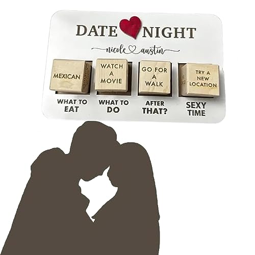 EHOTER Date Night Dice Kit After Dark Edition Couple Dice Fun Dice Date Night Wooden Dice Game for Couples Reusable Wooden Couple Dice Set Valentine Valentine's Day Gift (5 Dice) von EHOTER
