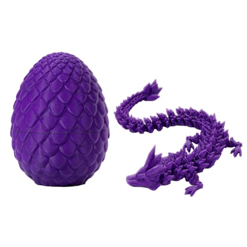 EHOTER 3D Printed Dragon in Egg Gedruckt Drache Kristalldrachenspielzeug Realistisch Beweglich Drachen Modell Figuren Fidget Dracheneier mit Drachen Kinder Geschenk Auto Büro Aquarien Ornament (11#) von EHOTER