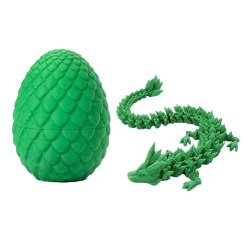 EHOTER 3D Printed Dragon in Egg Gedruckt Drache Kristalldrachenspielzeug Realistisch Beweglich Drachen Modell Figuren Fidget Dracheneier mit Drachen Kinder Geschenk Auto Büro Aquarien Ornament (12#) von EHOTER