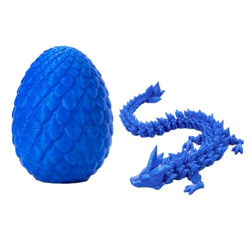 EHOTER 3D Printed Dragon in Egg Gedruckt Drache Kristalldrachenspielzeug Realistisch Beweglich Drachen Modell Figuren Fidget Dracheneier mit Drachen Kinder Geschenk Auto Büro Aquarien Ornament (13#) von EHOTER