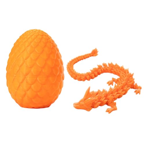 EHOTER 3D Printed Dragon in Egg Gedruckt Drache Kristalldrachenspielzeug Realistisch Beweglich Drachen Modell Figuren Fidget Dracheneier mit Drachen Kinder Geschenk Auto Büro Aquarien Ornament (16#) von EHOTER