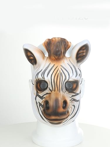 EHOTER Halloween Maske Cosplay Maskerade Maske Tiermaske Cosplay Zubehör Karneval Party Requisiten Halloween Horror Gruselig Dekoration für Party Festival Club (Zebra) von EHOTER