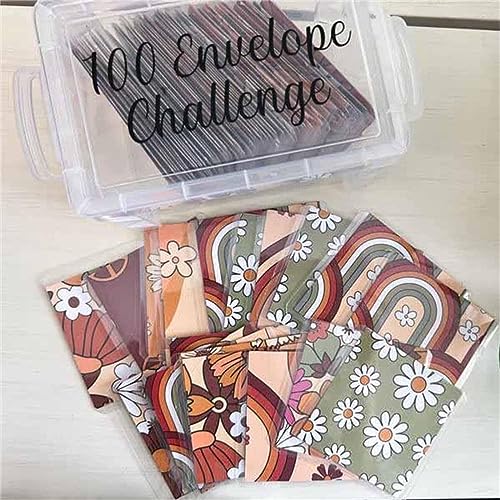 EHOTER Herausforderungsbox Set enthält 100 Briefumschläge 100 Umschlag Cash Stuffing Spar Challenge 100 Umschläge Challenge Binder Sparen Herausforderungen Binder Geldsparender Notizblock (A) von EHOTER