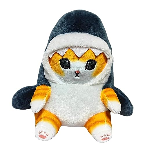 EHOTER Katze Plüschtier Kawaii Katze Kuscheltier Shark Cat Gefüllte Plüschpuppe Weiche Plüsch Katze Stofftierpuppe Anhänger Geschenk Dekoration Spielzeug für Halloween Weihnachten (A) von EHOTER