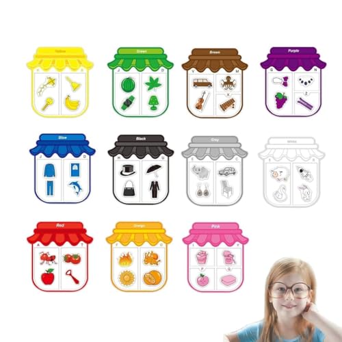 EHOTER Montessori-Inspired Magnetic Stickers for Creative Learning Montessori Magnetische Aufkleber Farbsortierset für Kühlschrank Kühlschrankmagnete Farbe Sortieren Spielzeug Kinder Geschenk von EHOTER