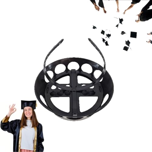 EHOTER Verstellbarer Huthalter für Abschlusskappe, Kopfband, 2024, sichern Sie Ihre Abschlusskappe und Ihre Frisur, verstellbarer Abschlusshuthalter (A2: Rundloch-OPP) von EHOTER