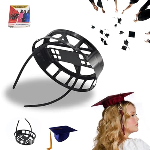 EHOTER Verstellbarer Huthalter für Abschlusskappe, Kopfband, 2024, sichern Sie Ihre Abschlusskappe und Ihre Frisur, verstellbarer Abschlusshuthalter (B1: Box mit quadratischem Loch) von EHOTER