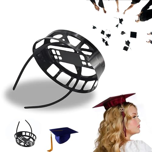 EHOTER Verstellbarer Huthalter für Abschlusskappe, Kopfband, 2024, sichern Sie Ihre Abschlusskappe und Ihre Frisur, verstellbarer Abschlusshuthalter (B2: quadratisches Loch - OPP) von EHOTER