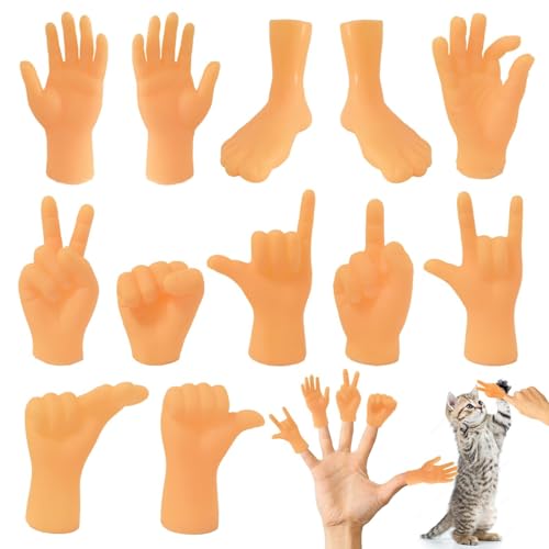 Mini-Hände, kleine Fingerhände für Katzen, kleine Hände, Puppen, lustige Fingerhand für Witzspielzeug, Finger-Requisiten, Spielzeug für Katze, Hund, Haustiere, Spielzeit, Mensch-Haustier-Interaktion von EHOTER