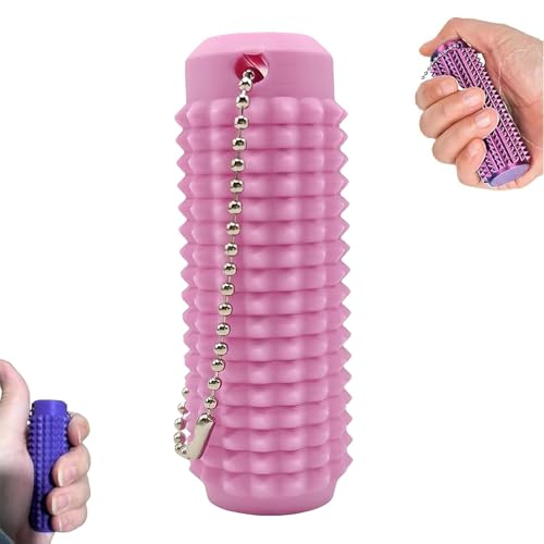 Stim Tools für Erwachsene, tragbar, leuchtende Farben, Fidget-Werkzeug, Schmerzen, stachelig, griffig, Schlüsselanhänger, 3D-Druck, belüftet, leises Design zur Angstlinderung (Rosa) von EHOTER