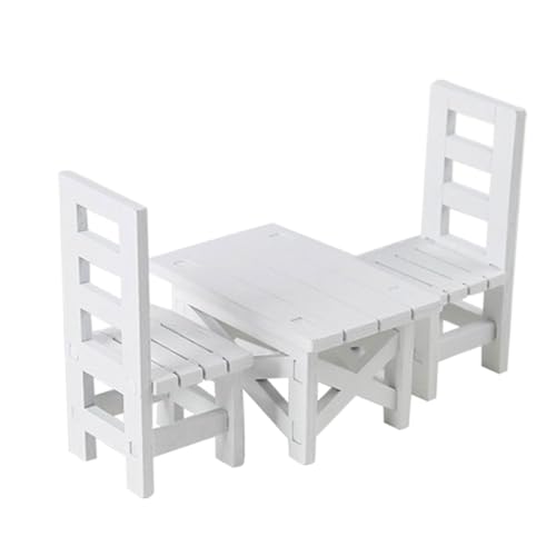 1/6 Skala Dollhouses Möbel Set Moderner Weißer Holztisch Und Stühle Für Miniaturdisplay von EHZBRCN