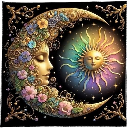 EHZBRCN Divinationen Tischdecke Blumenmondsonne Astrologie Tarotkarte Tischdecke Altars Stoff Göttlichkeit Brettspiel Accessoire EHZBRCN Divinationen Tischdecke Blumenmondsonne Astrologie Tarotkarte Tischdecke Altars Stoff Göttlichkeit Brettspiel Accessoire von EHZBRCN