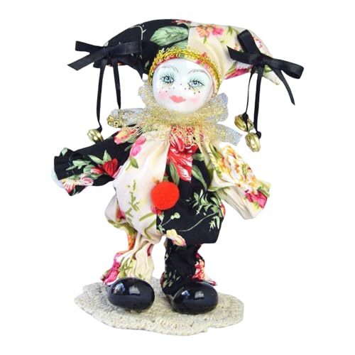 EHZBRCN Künstlerische Triangel Porzellan Sammlerzeugblatt Spielzeug Bowknot Florale Harlekin Einzigartige Porzellanpuppe Clown von EHZBRCN