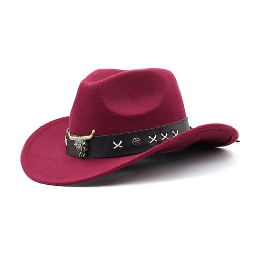 EHZBRCN Lustige Partyhüte Cowboyhut Für Frauen Fedora Western Cowboy Leder Band Cowboy Kostüm Kleid von EHZBRCN
