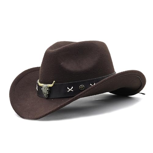 EHZBRCN Lustige Partyhüte Cowboyhut Für Frauen Fedora Western Cowboy Leder Band Cowboy Kostüm Kleid von EHZBRCN