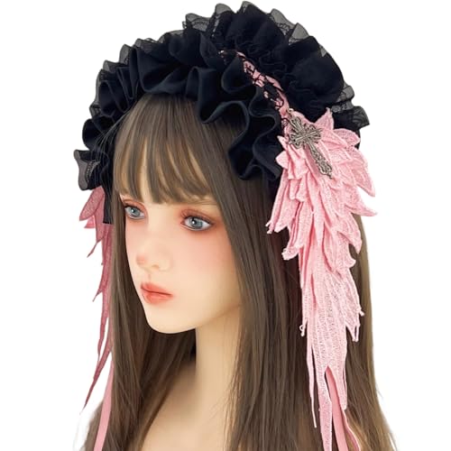 EHZBRCN Vielseitige Kopfstücke Mit Gotischen Kreuzen Mit Stilvollem Haar Charme Perfekt Für Cosplay Und Alternative Mode EHZBRCN Vielseitige Kopfstücke Mit Gotischen Kreuzen Mit Stilvollem Haar Charme Perfekt Für Cosplay Und Alternative Mode von EHZBRCN