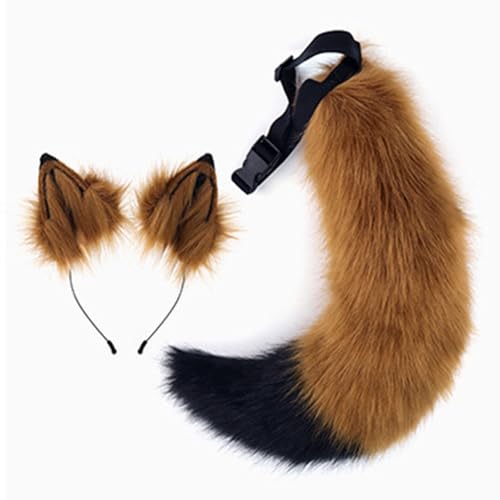EHZBRCN Wolf Ohren Stirnband Mit Schwanzfüchsen Wolf Ohren Und Heckset Halloween Cosplay Party Foxes Kostümzubehör Kind Erwachsener EHZBRCN Wolf Ohren Stirnband Mit Schwanzfüchsen Wolf Ohren Und Heckset Halloween Cosplay Party Foxes Kostümzubehör Kind Erwachsener von EHZBRCN