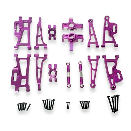 EHxCUF 1/14 RC Auto Teile Lenkblock Vordere Aufhängung Arme Lenkgestänge Hinterradnaben Kompatibel Mit 14209 14210 H14BM(Purple) von EHxCUF