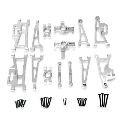 EHxCUF 1/14 RC Auto Teile Lenkblock Vordere Aufhängung Arme Lenkgestänge Hinterradnaben Kompatibel Mit 14209 14210 H14BM(Silver) von EHxCUF