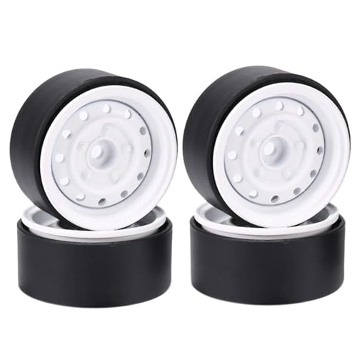 EHxCUF 1,9-Zoll-Metall-Beadlock-Felgennabe, 100 g, kompatibel mit 1/10 RC Crawlern und Gen8-Modellen(White) von EHxCUF