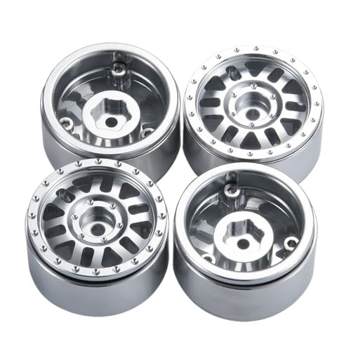 EHxCUF 1 Zoll Metall Beadlock Felgen 4 Stück kompatibel Kompatibel mit SCX24 RC Crawler Automodellteile von EHxCUF
