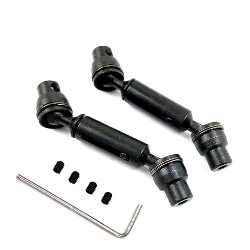 EHxCUF 2 Stück Metall-Antriebswelle vorne und hinten Kompatibel mit RC-Fahrzeuge, kompatibel mit B36 B16 C14 C24 B24 MN MN99S(Black) von EHxCUF