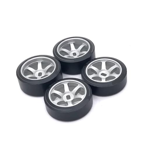 EHxCUF 25-mm-Drifträder Kompatibel mit RC-Autos im Maßstab 1:28, kompatibel mit K969 K979 K989 K999 P929 P939 284131 IW04M IW02 RM02 RM03 DGAWD-Q-Teile(Silver) von EHxCUF