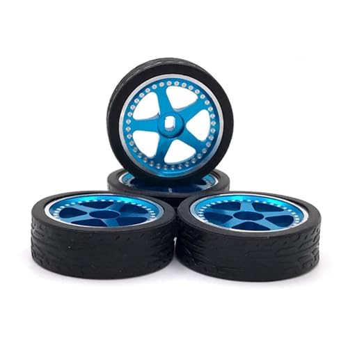 EHxCUF 27 mm Außendurchmesser, 11 mm Breite, Metall-Upgrade-Rennradreifen, kompatibel mit Ersatzteilen Kompatibel mit RC-Autos im Maßstab 1:28(Sky Blue) von EHxCUF
