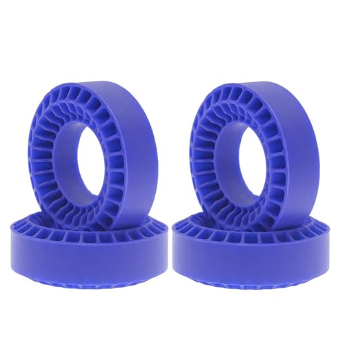 EHxCUF 4 Stück 1,0 Zoll Gummischaum-Radreifen 55 x 20 mm, kompatibel mit Upgrade-Teilen Kompatibel mit RC-Crawler-Autos im Maßstab 1:18 und 1:24(Blue) von EHxCUF